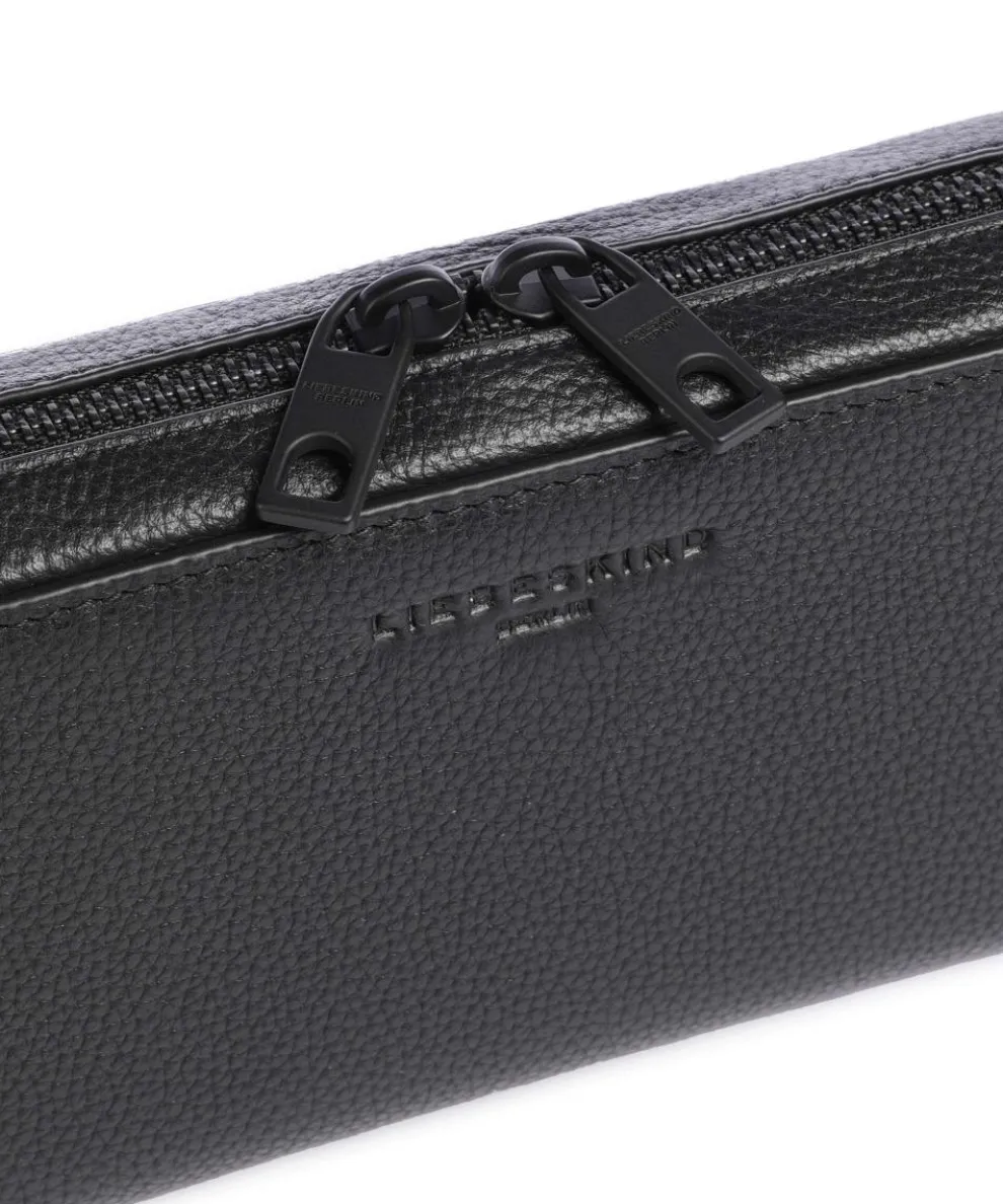 Lou Small Pebble XS Wallet grained cow leather black