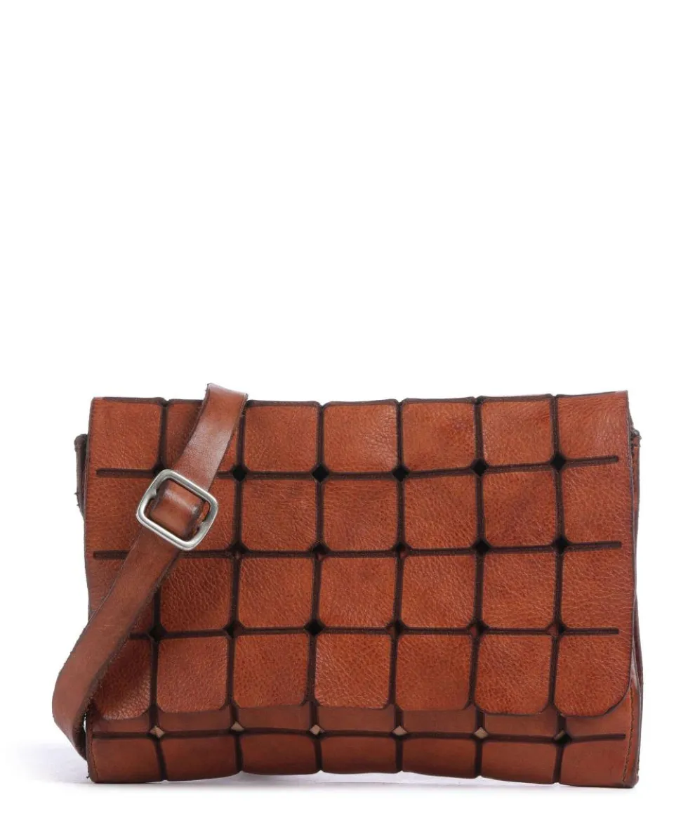 Crossbody bag grained cow leather cognac