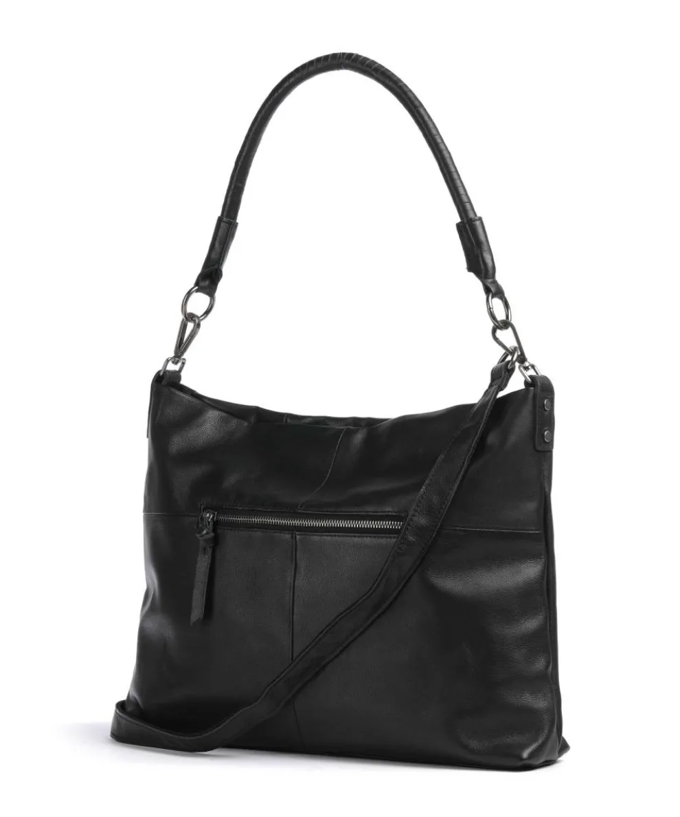 Calm Hobo bag grained cow leather black