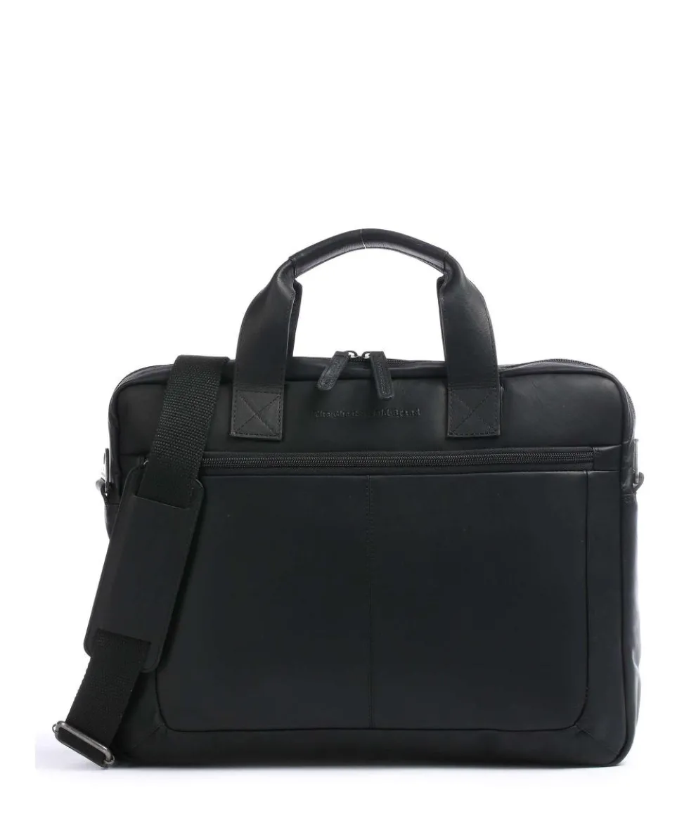 Calvi Briefcase 15″ pull-up cow leather black
