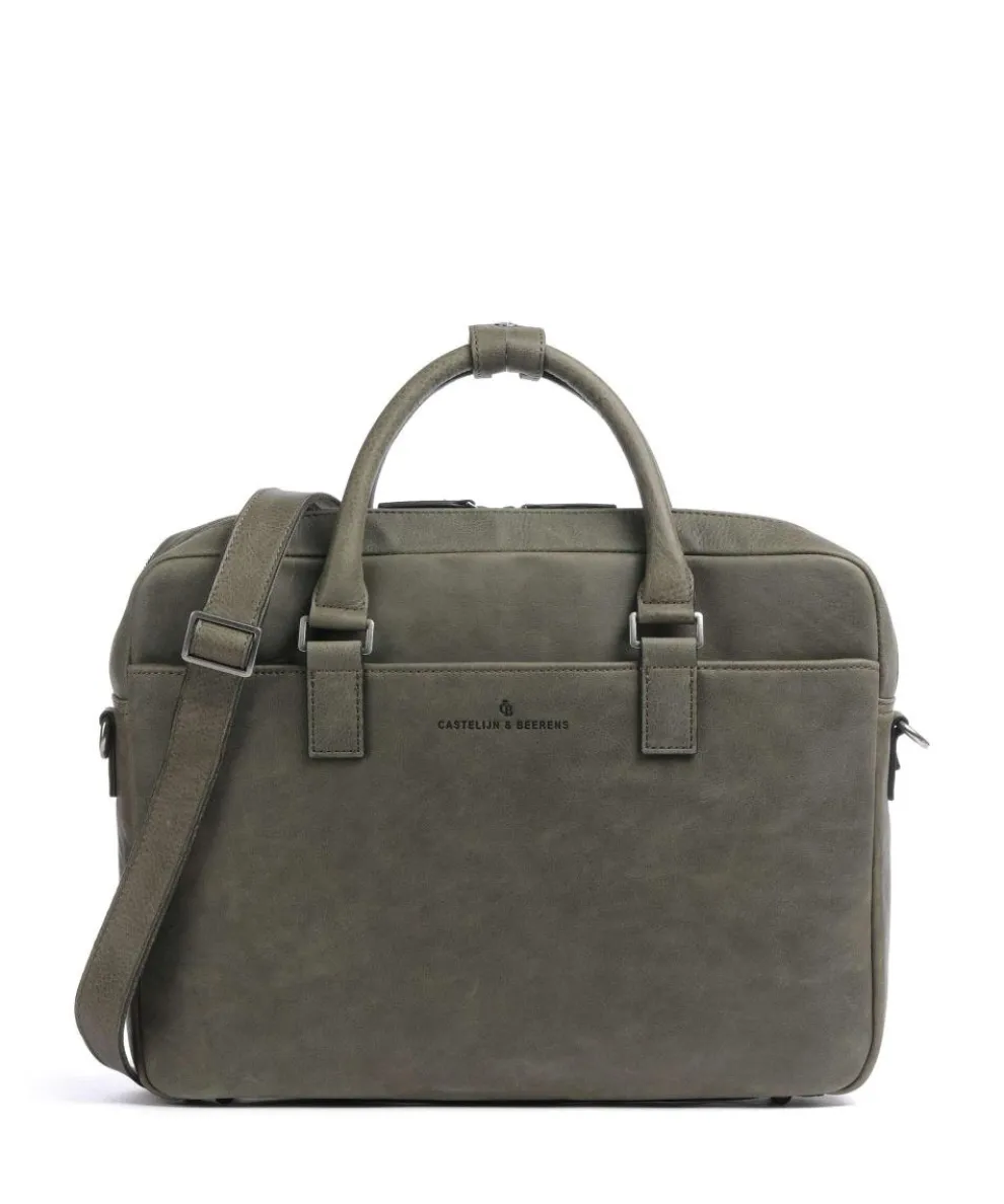 Carisma RFID Briefcase 15″ brushed cow leather dark green