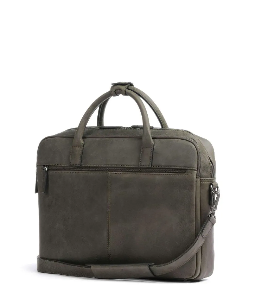 Carisma RFID Briefcase 15″ brushed cow leather dark green