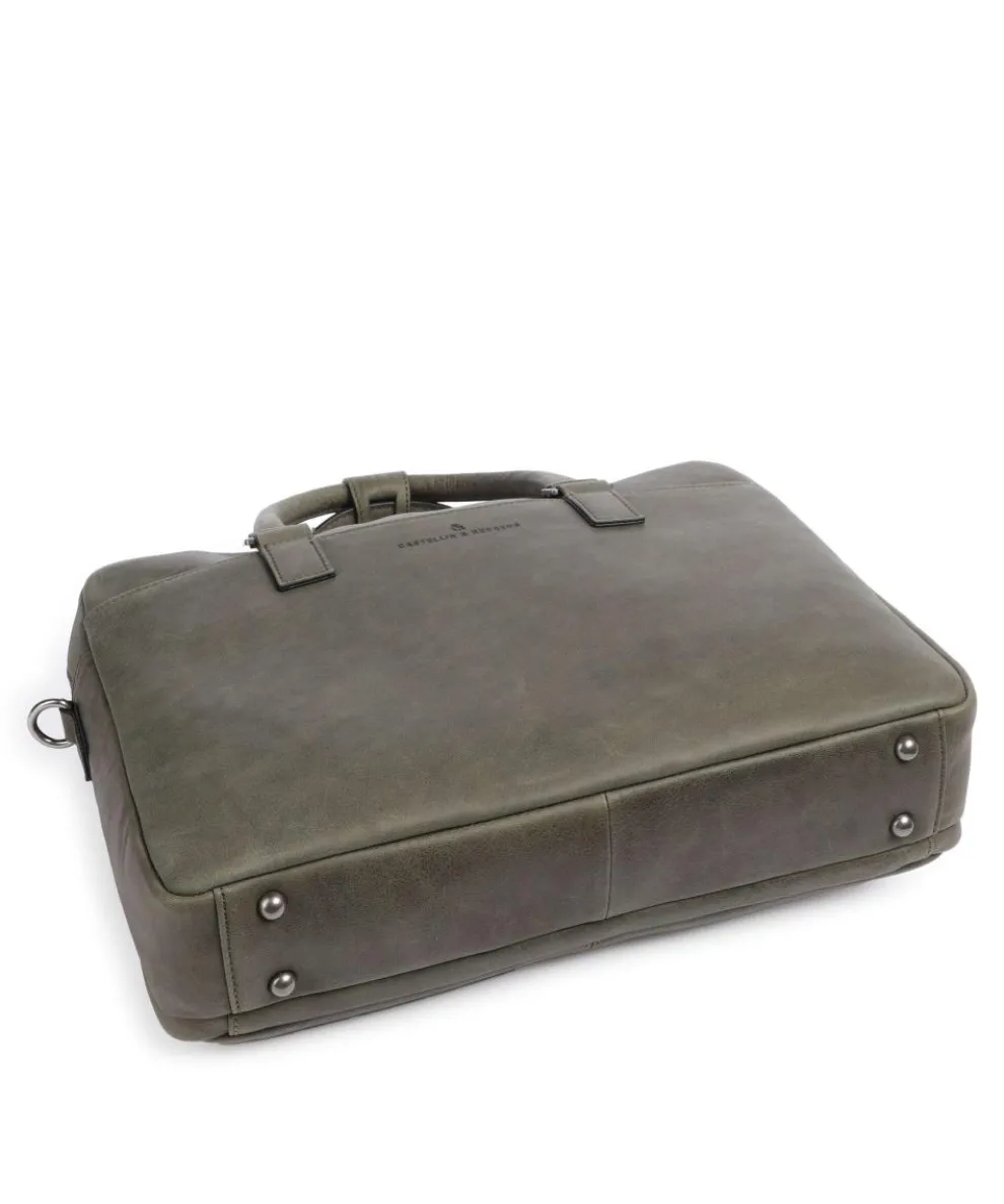Carisma RFID Briefcase 15″ brushed cow leather dark green