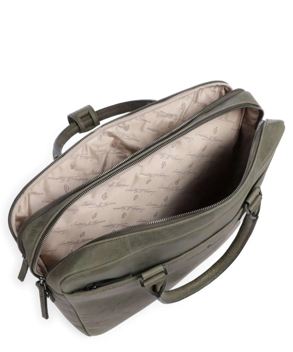 Carisma RFID Briefcase 15″ brushed cow leather dark green