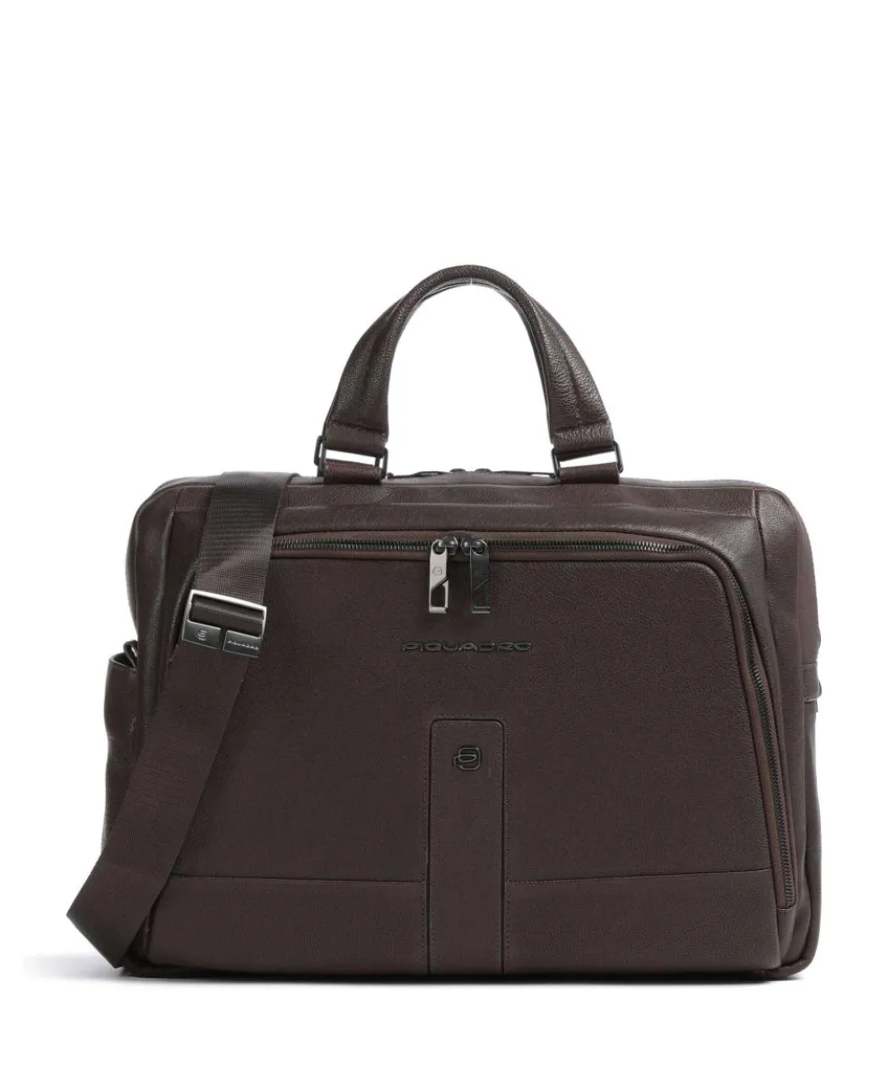 Carl 13 Briefcase 14″ grained cow leather dark brown