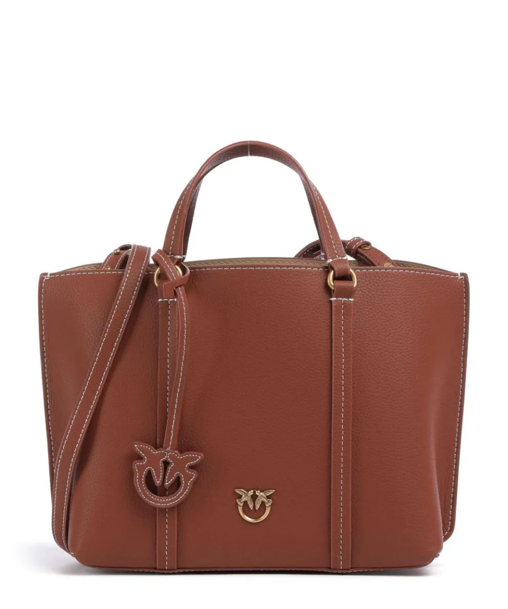 Carrie Classic Handbag grained leather red brown