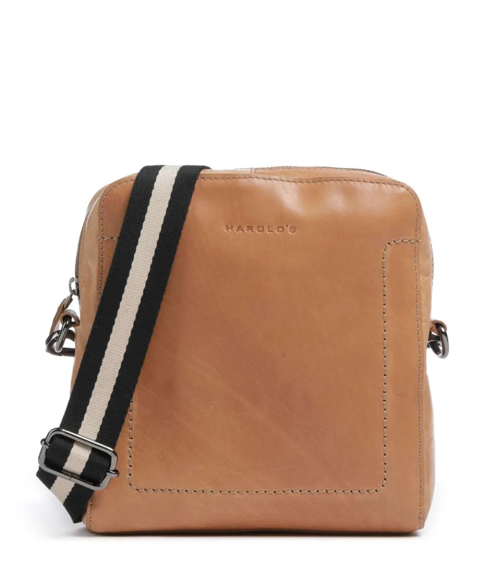 Caugio Crossbody bag 10″ fine grain cow leather light brown