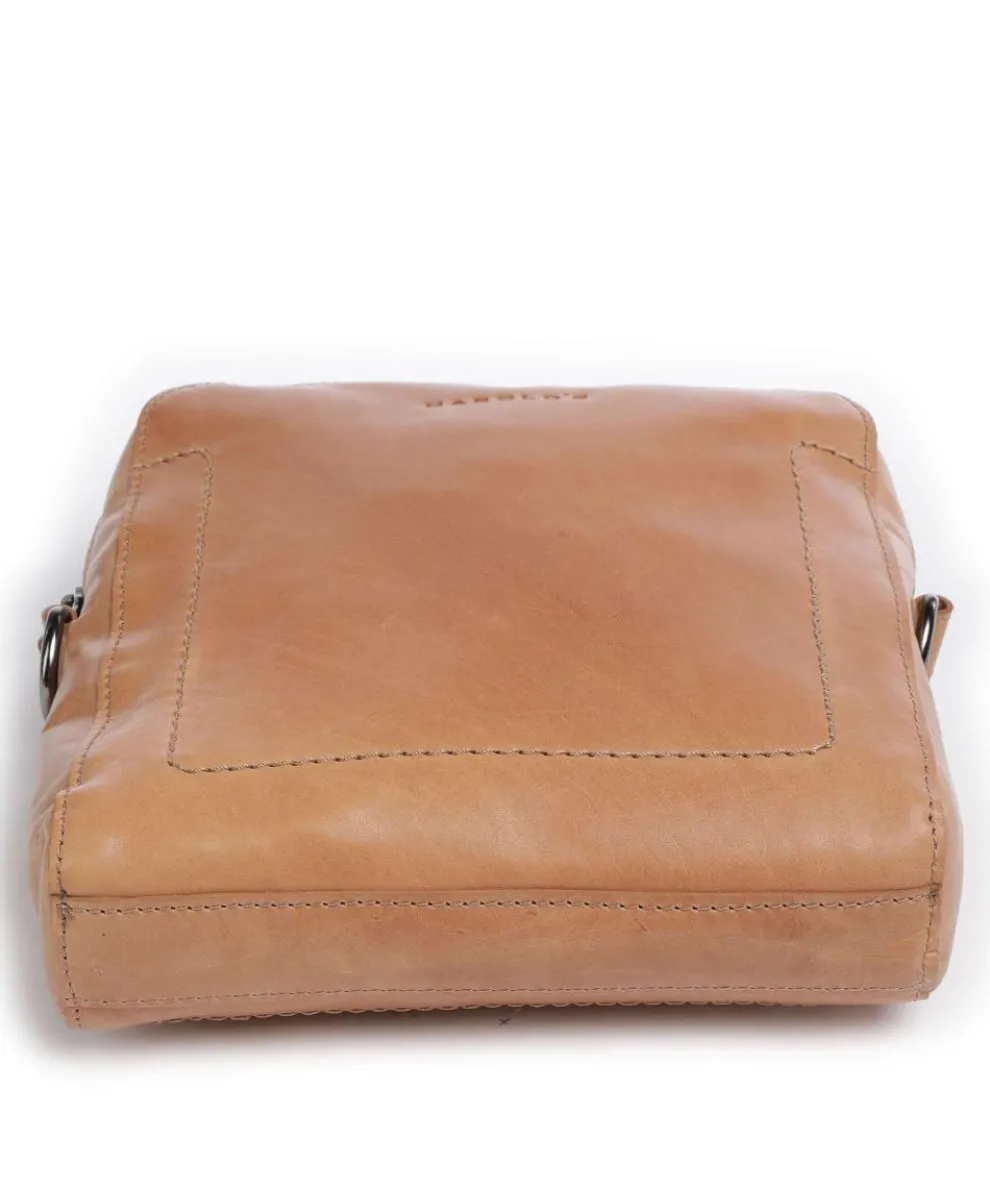 Caugio Crossbody bag 10″ fine grain cow leather light brown