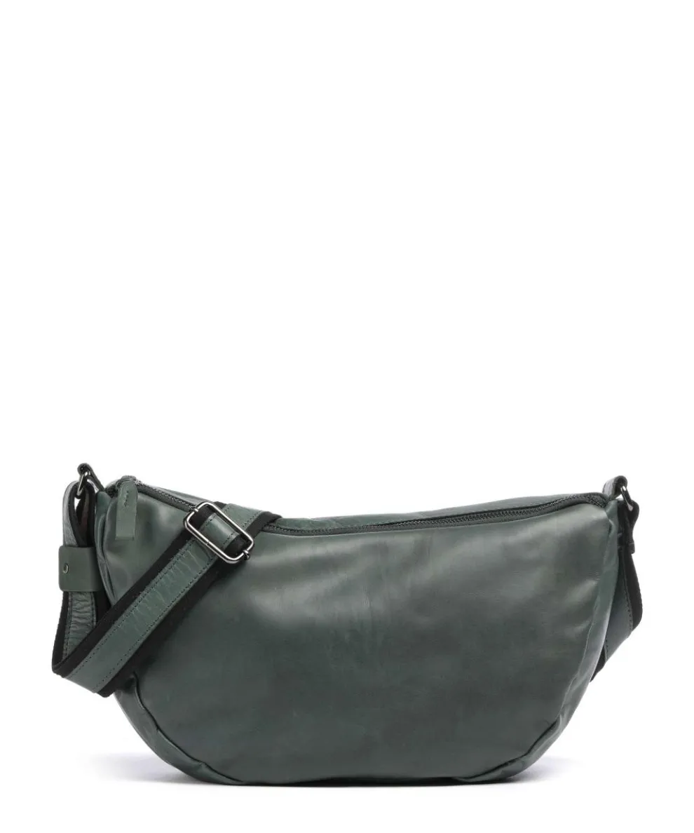 Caugio Crossbody bag fine grain cow leather dark green