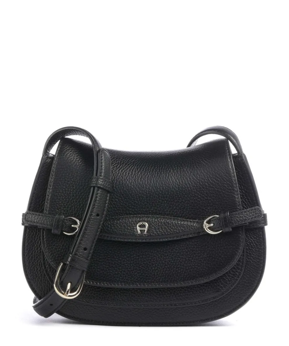 Cavallo S Crossbody bag grained cow leather black
