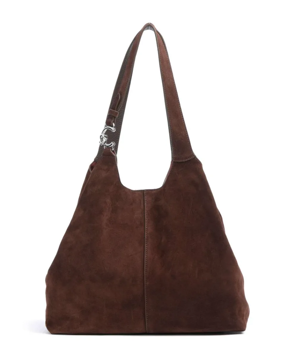 C-Easy Suede Hobo bag brushed cow leather dark brown