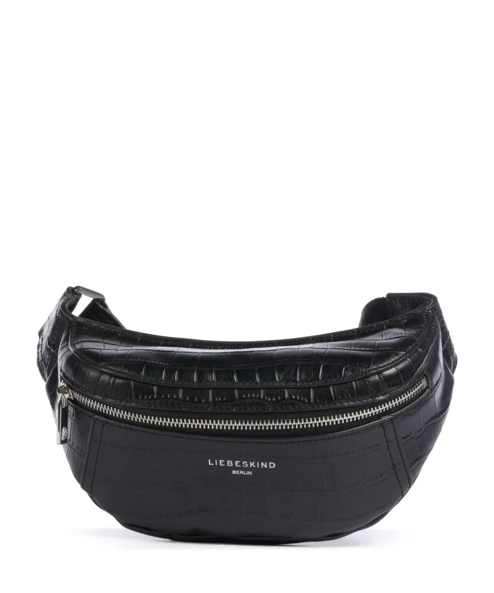 Chudy Croco S Fanny pack embossed leather black
