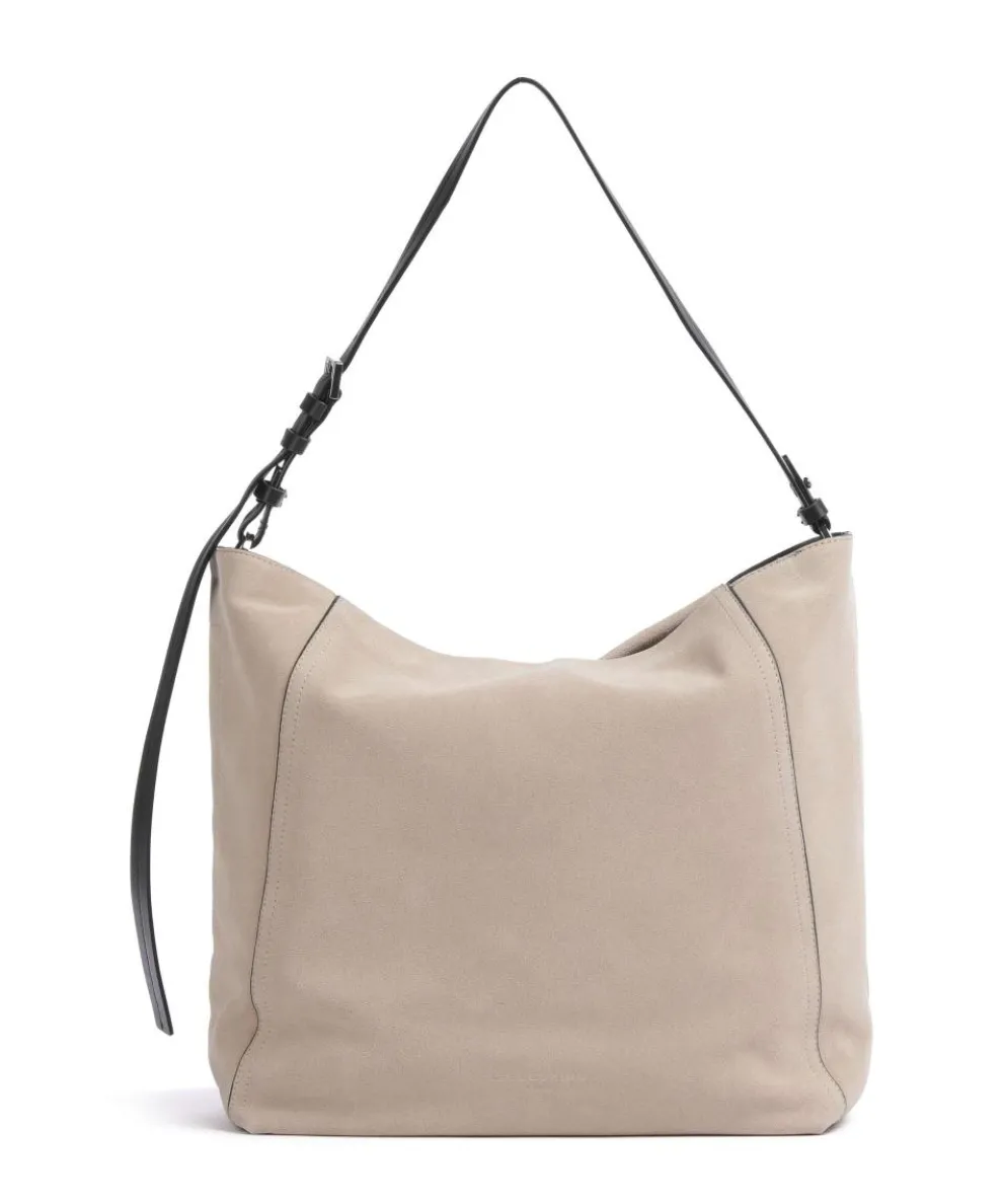 Chudy Suede L Hobo bag softly grained calfskin beige