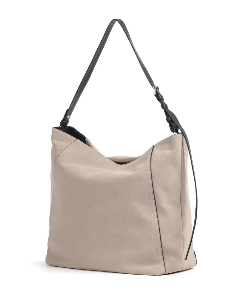 Chudy Suede L Hobo bag softly grained calfskin beige