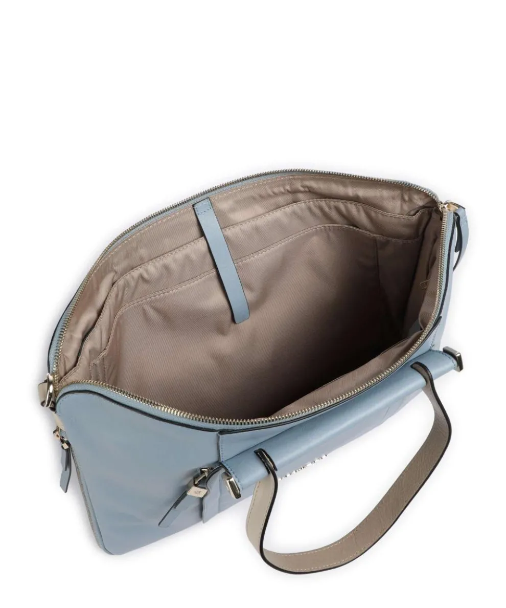 Circle Briefcase 14″ fine grain cow leather light blue