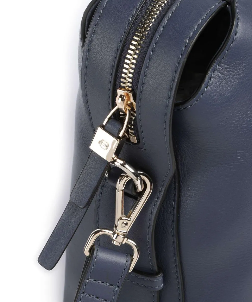 Circle Briefcase 14″ grained leather dark blue