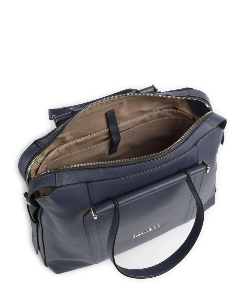 Circle Briefcase 14″ grained leather dark blue