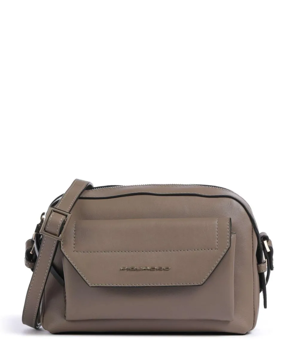 Circle Crossbody bag fine grain cow leather taupe