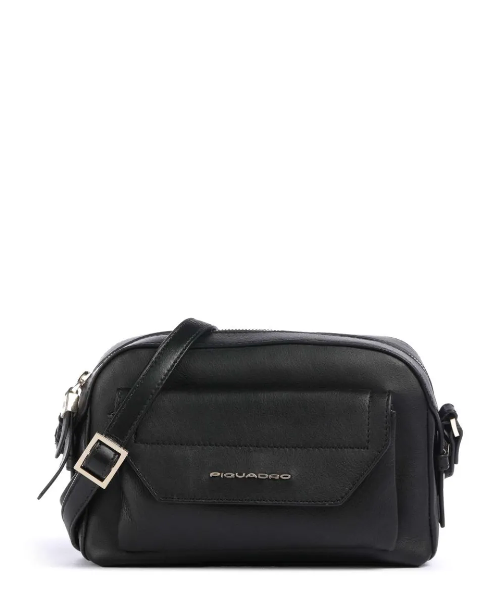 Circle Crossbody bag fine grain cow leather black