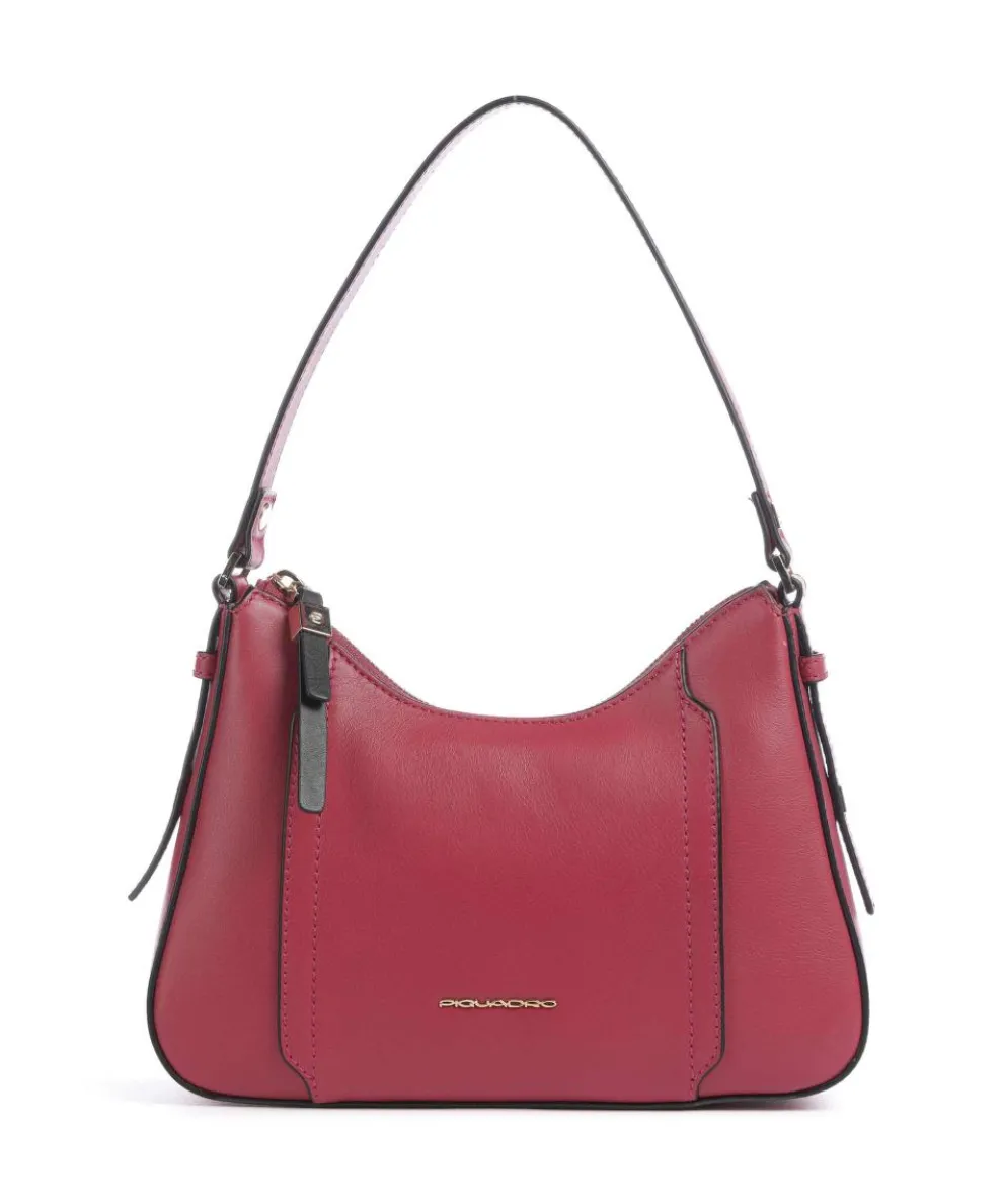 Circle Shoulder bag grained cow leather red
