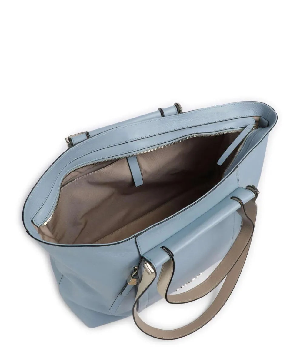 Circle Tote bag 15″ fine grain cow leather light blue