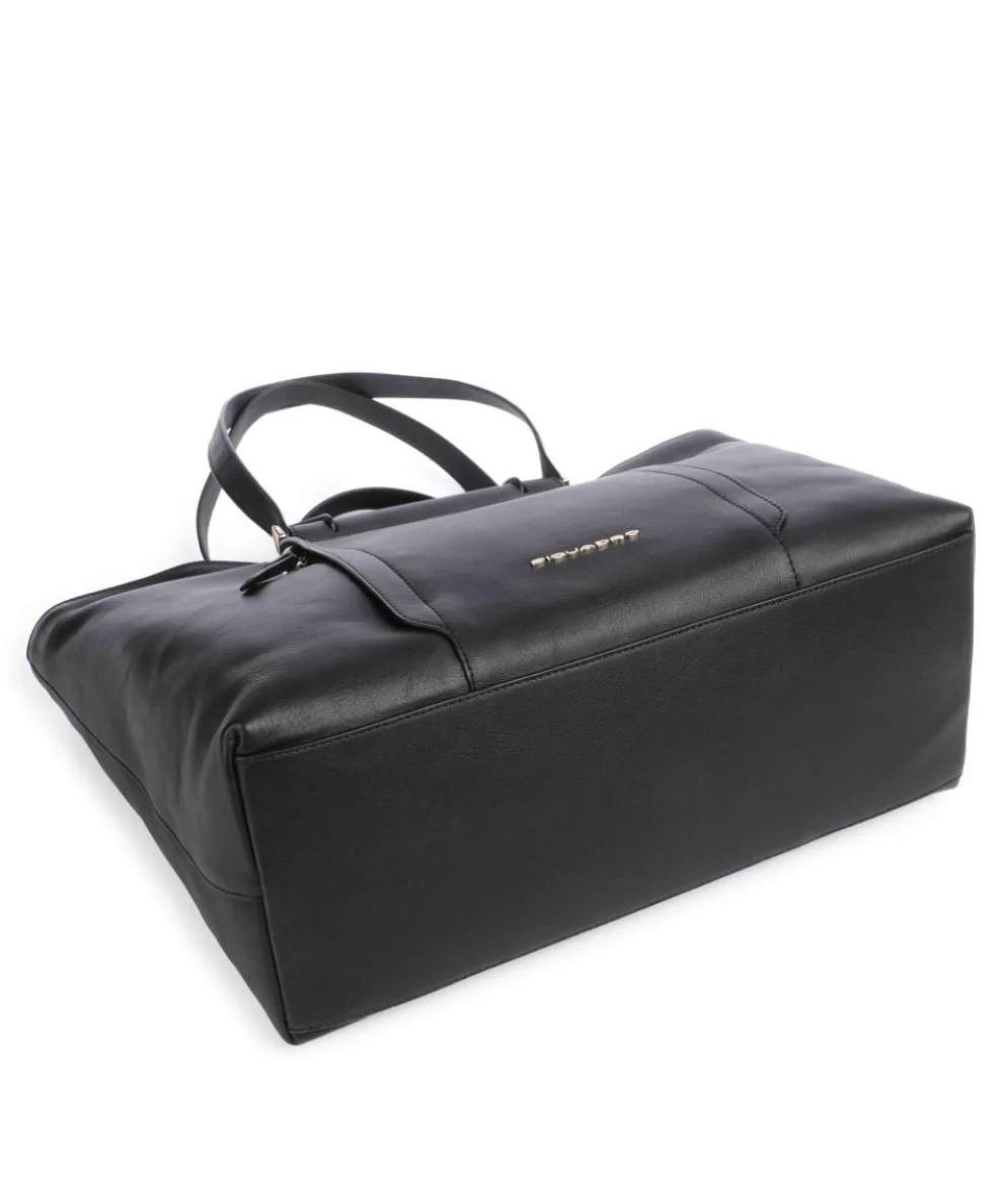 Circle Tote bag 15″ fine grain cow leather black