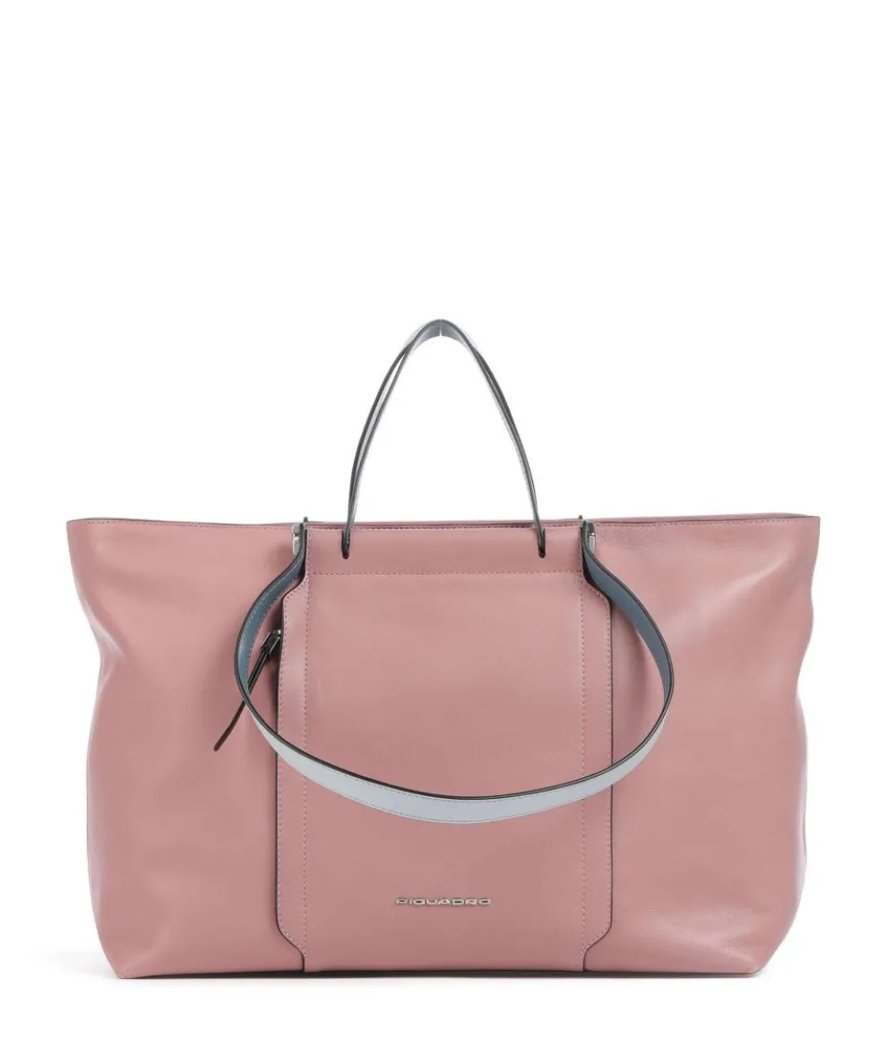 Circle Tote bag 15″ fine grain cow leather rose