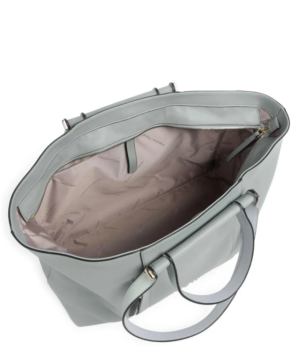 Circle Tote bag 15″ fine grain cow leather mint green