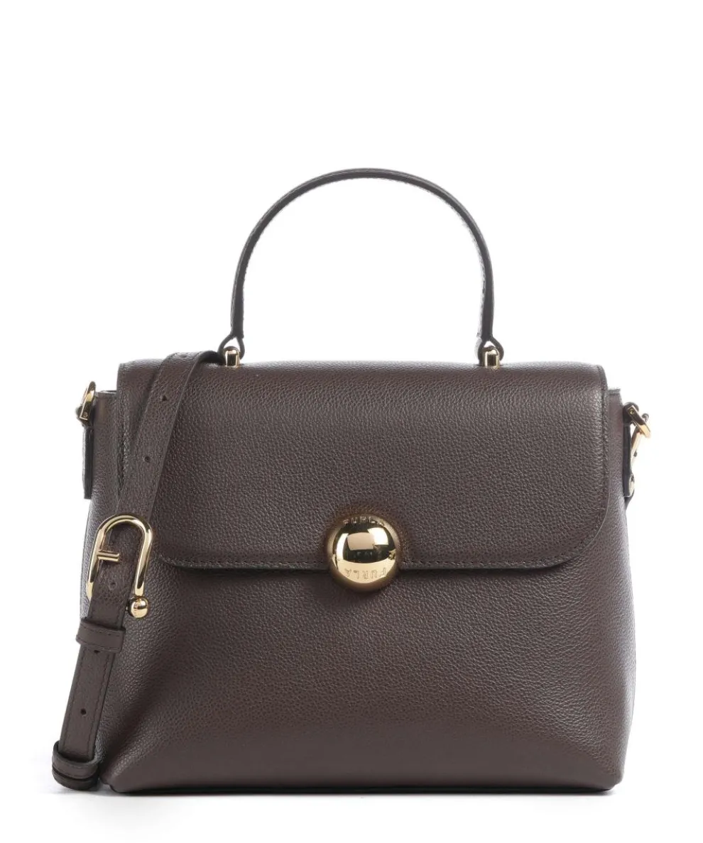 Moonlight S Handbag grained leather dark brown