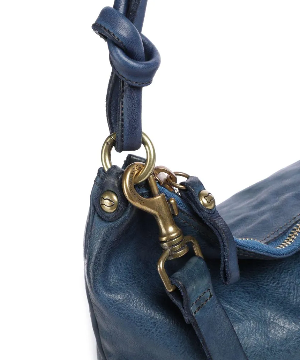 Hobo bag fine grain cow leather dark blue