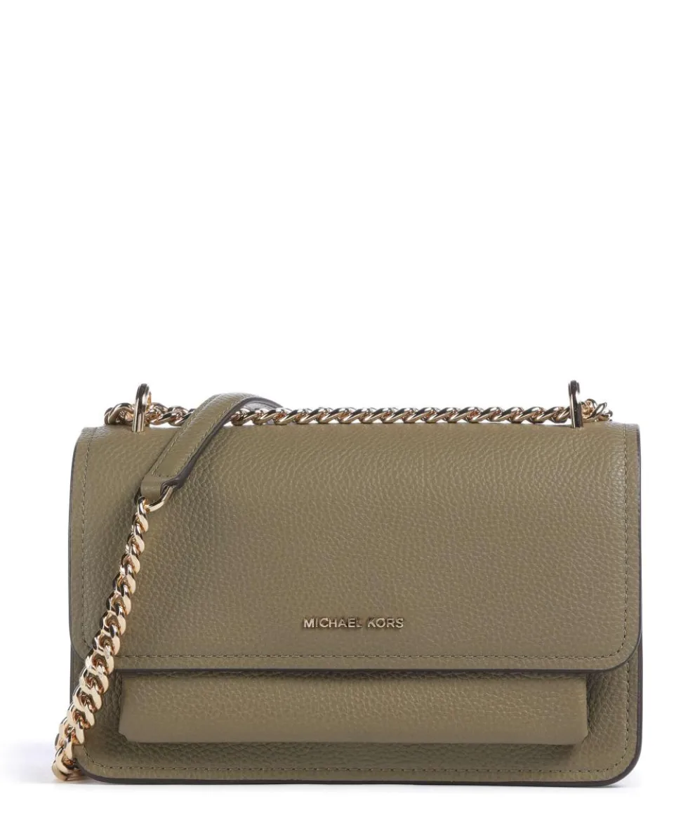 Claire Large Shoulder bag grained cow leather khaki