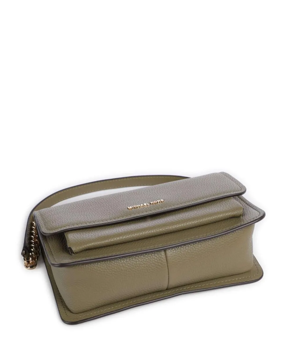 Claire Large Shoulder bag grained cow leather khaki