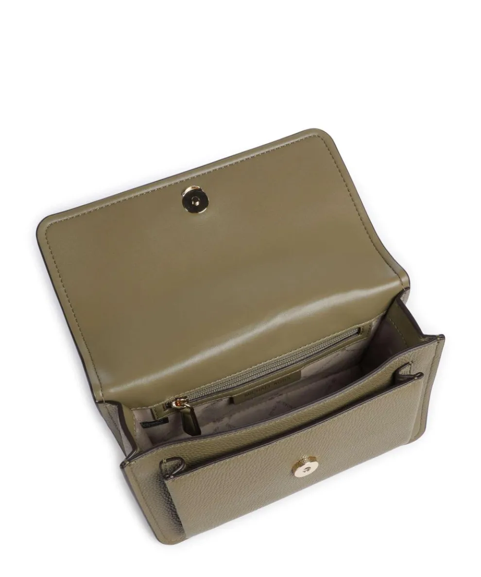 Claire Large Shoulder bag grained cow leather khaki