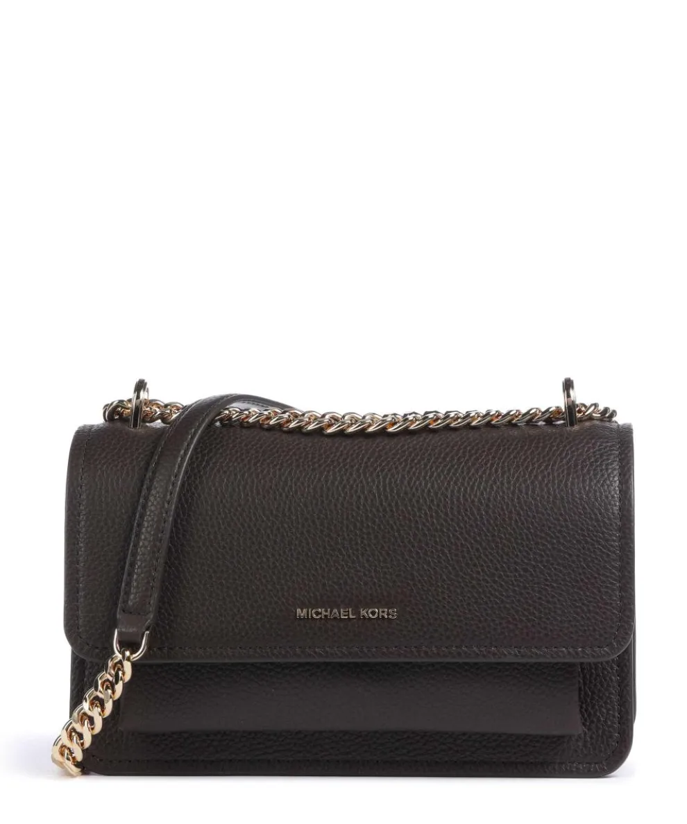 Claire Large Shoulder bag grained cow leather dark brown