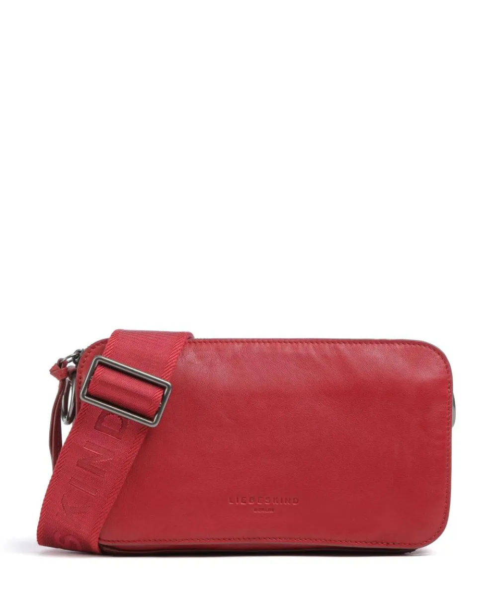 Clarice Sheep Natural M Crossbody bag sheepskin leather dark red