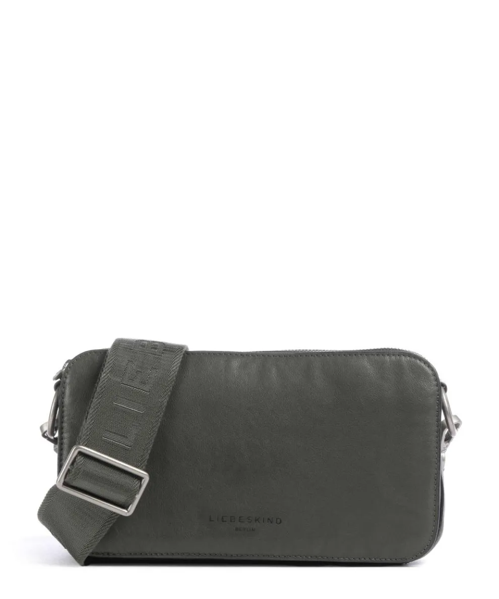 Clarice Sheep Natural Crossbody bag sheepskin leather dark green