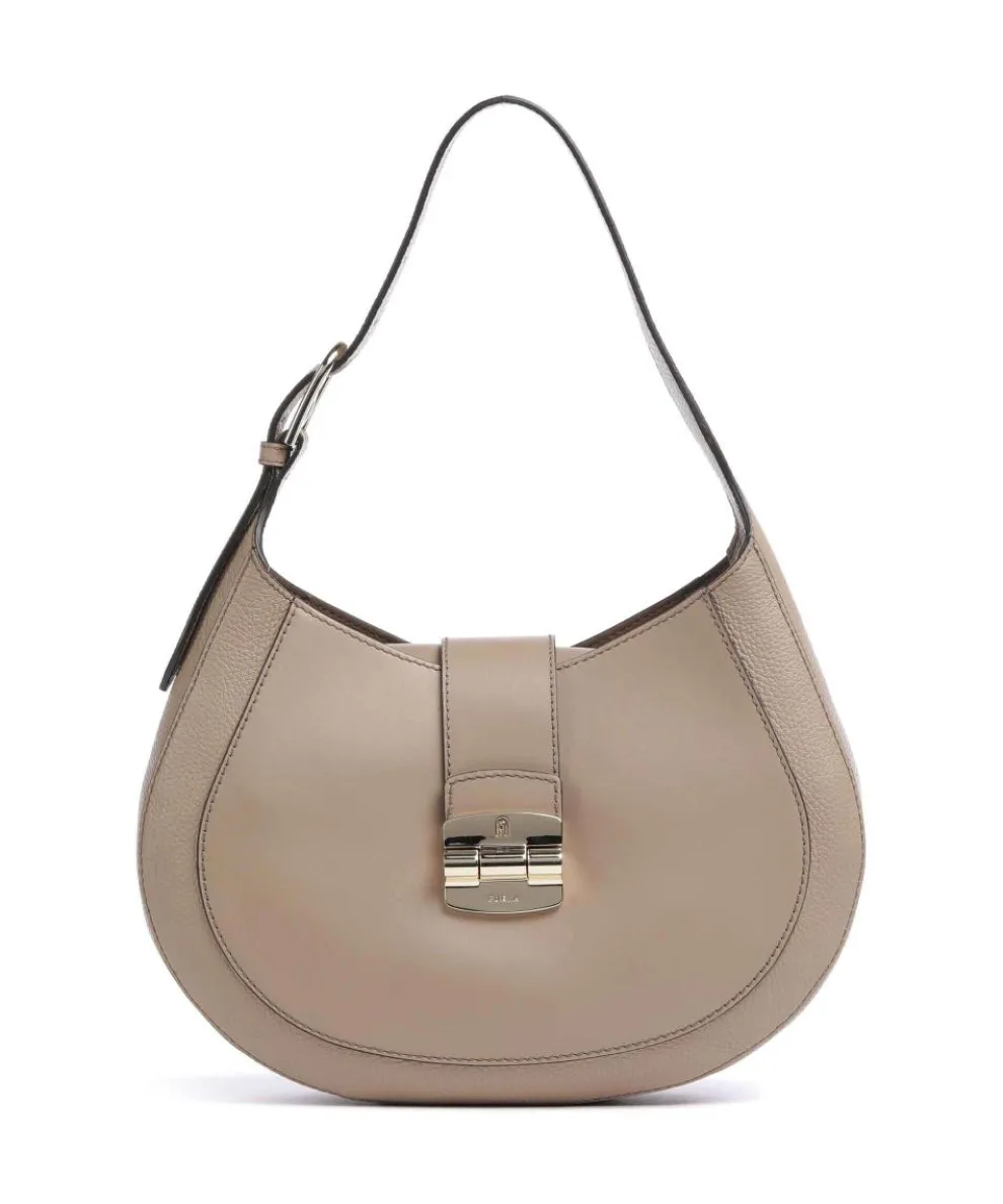 Club 2 M Hobo bag grained leather taupe