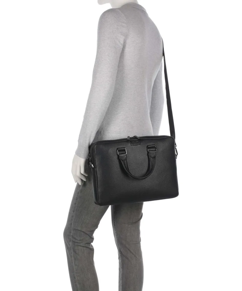 Côme Briefcase 14″ grained cow leather black