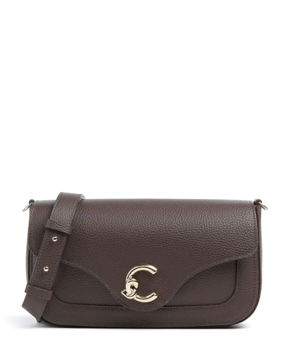C-Me Crossbody bag grained cow leather dark brown