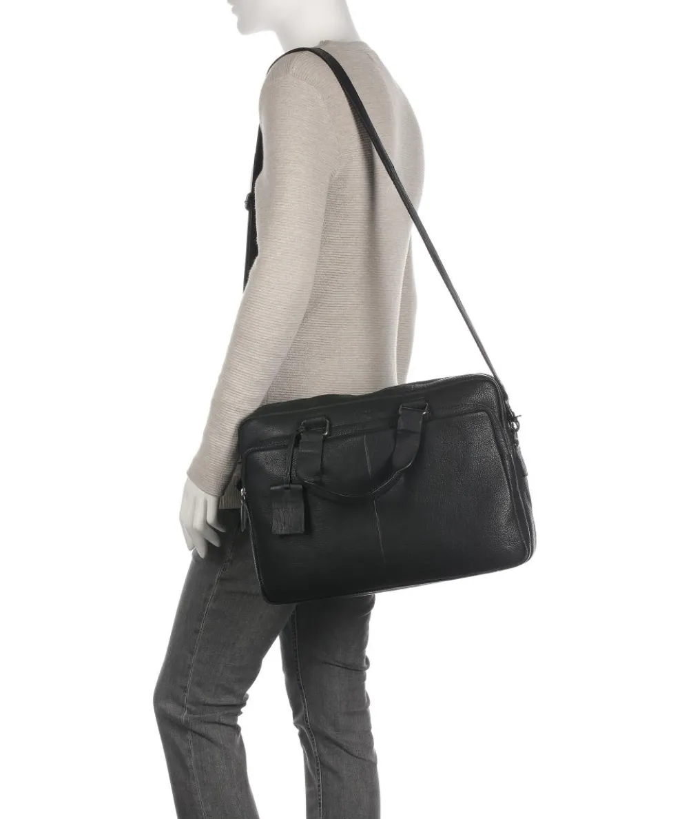 Antique Avery Briefcase 15″ grained leather black