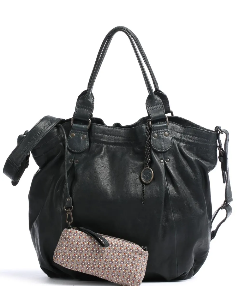 Coffee Klatsch Susan Tote bag grained leather dark green