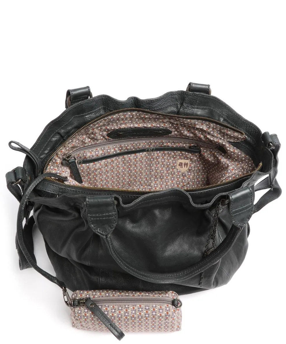 Coffee Klatsch Susan Tote bag grained leather dark green