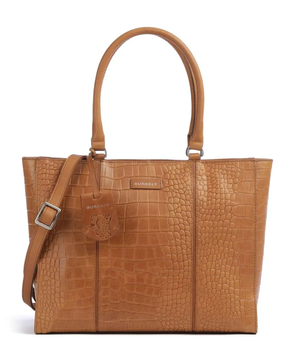 Cool Colbie Tote bag 14″ embossed leather brown