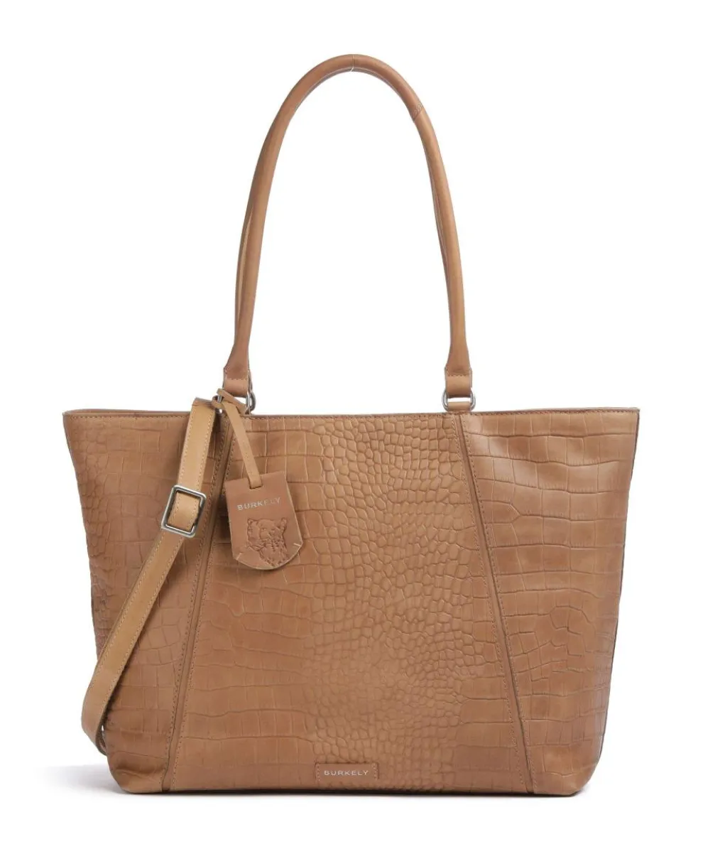 Cool Colbie Tote bag 15″ embossed leather light brown