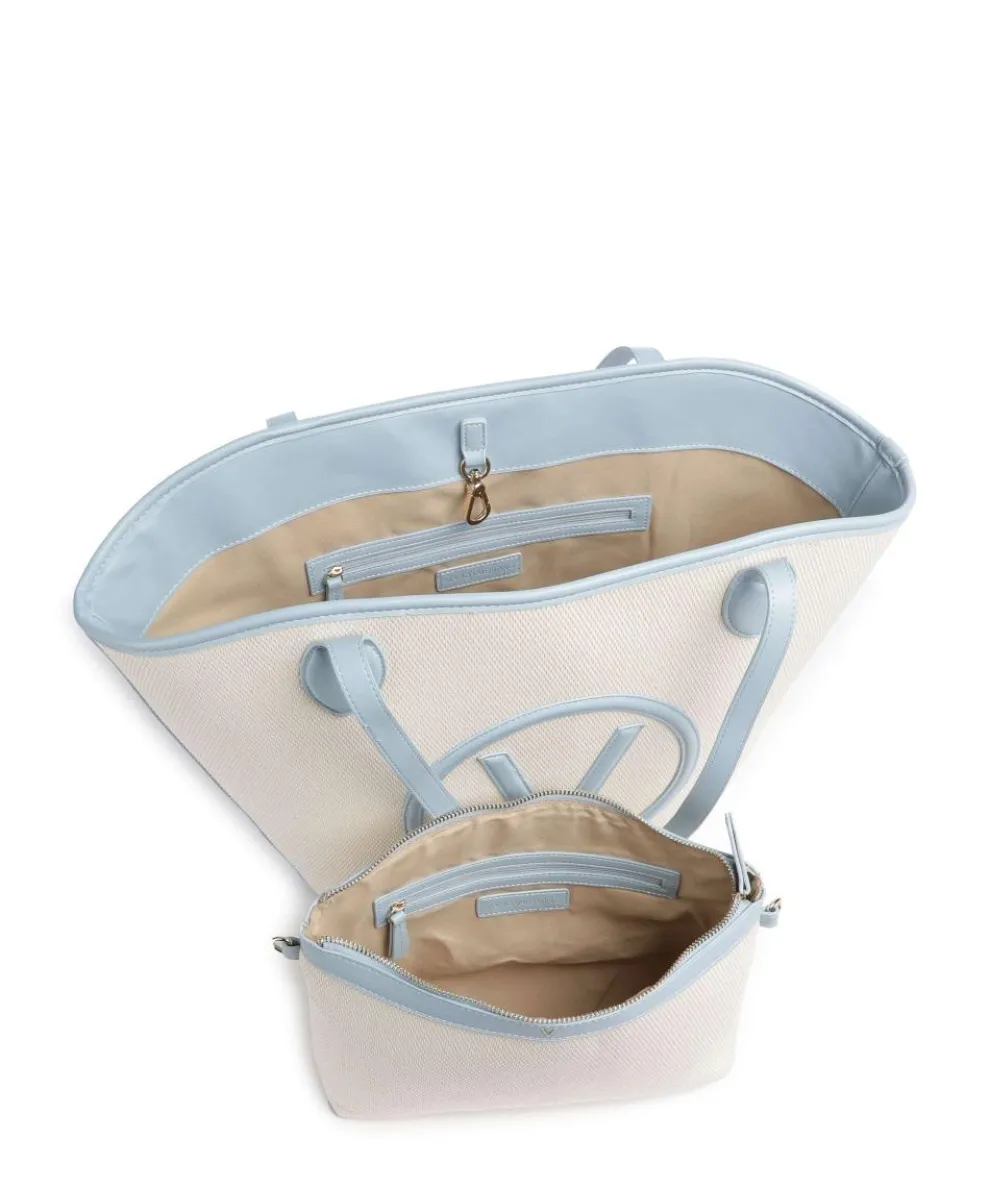 Covent Tote bag canvas beige/blue