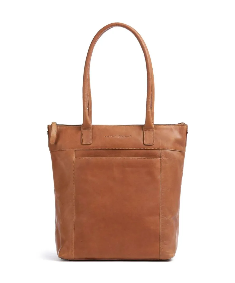 Cow Wax Pull Up Altona Tote bag 14″ fine grain leather cognac