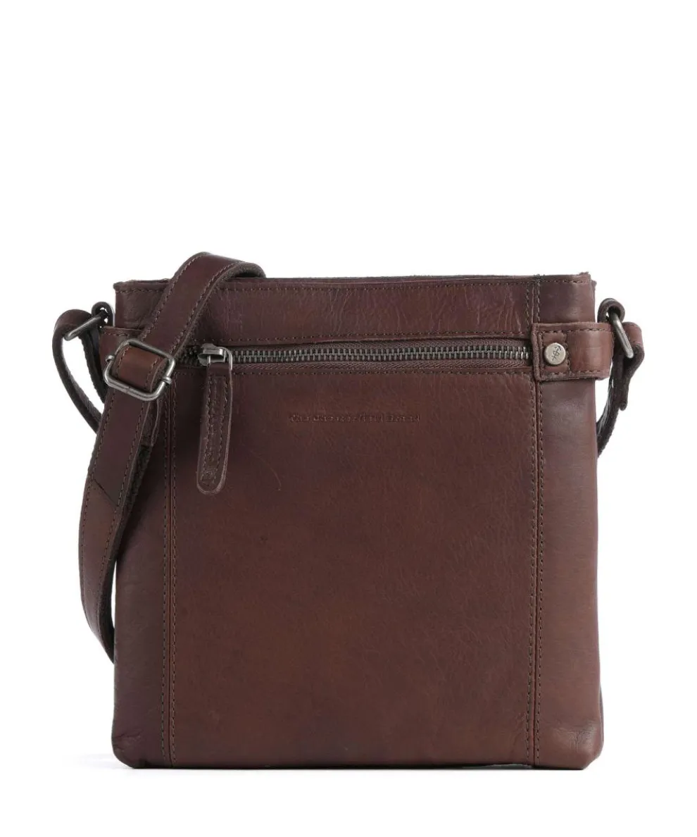 Cow Wax Pull Up Brandis Crossbody bag pull-up cow leather dark brown