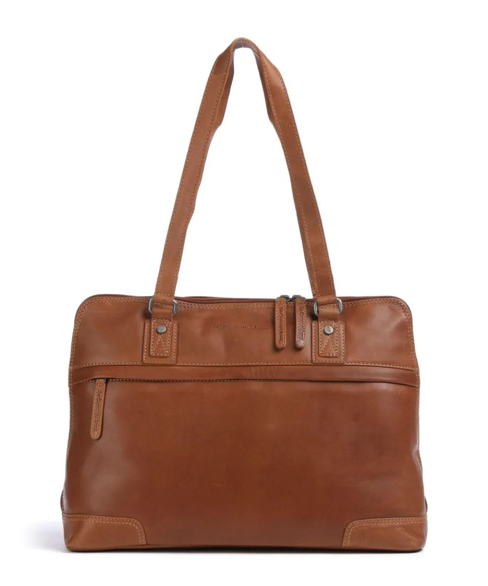 Cow Wax Pull Up Branson Shoulder bag 14″ cow leather cognac
