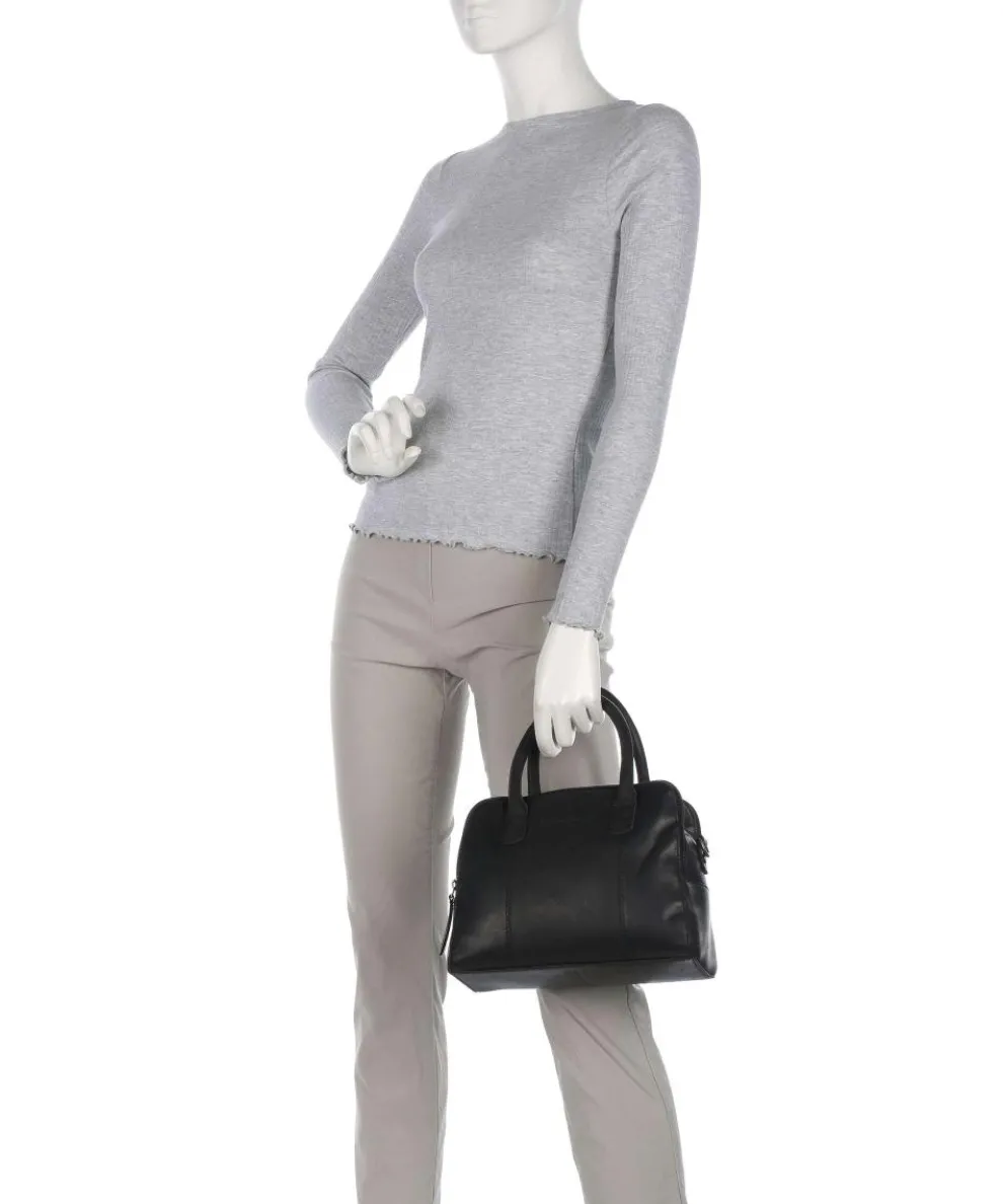 Cow Wax Pull Up Ezra Handbag cow leather black