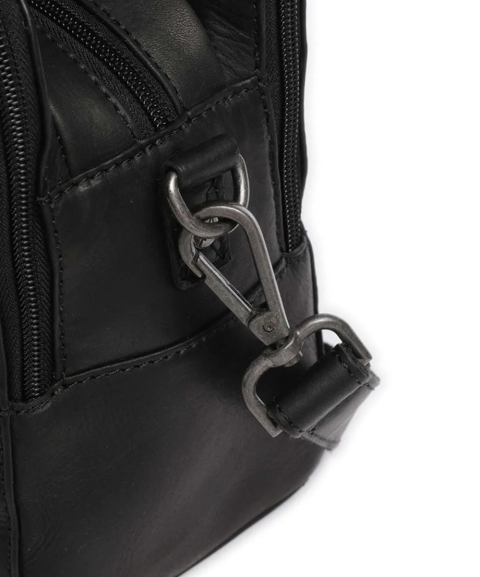 Cow Wax Pull Up Ezra Handbag cow leather black